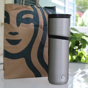 Starbucks Brushed Silver Stainless Tumbler 16 oz